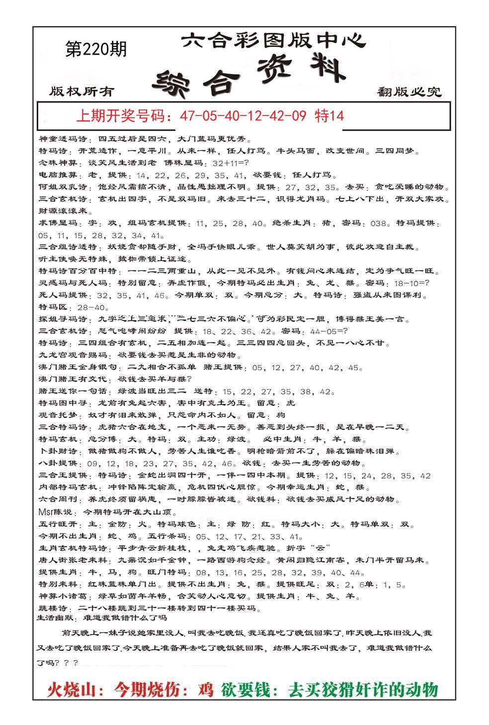 2024220期内部综合资料