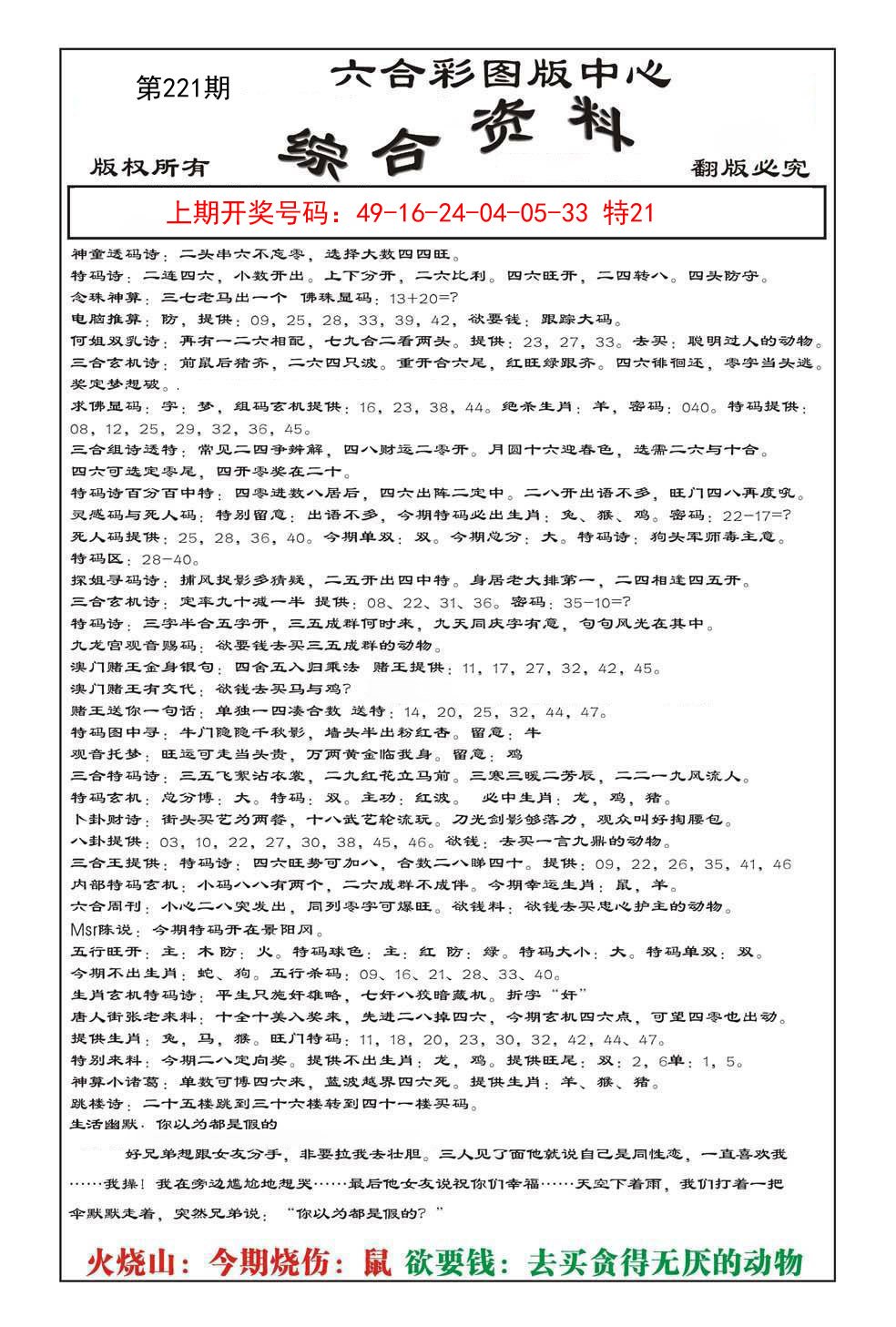 2024221期内部综合资料