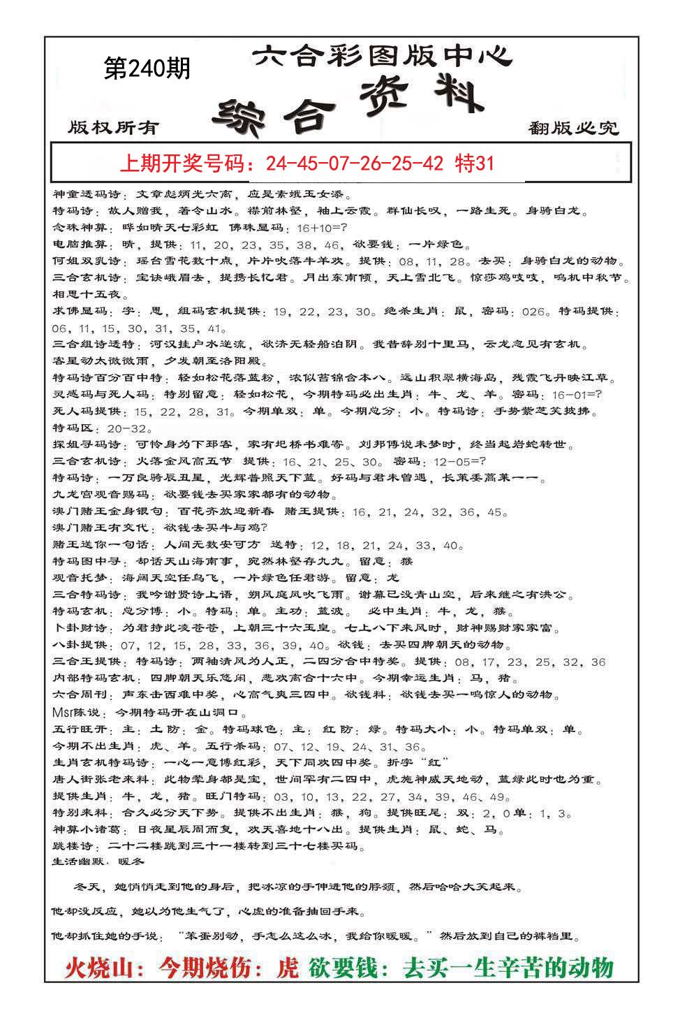 2024240期内部综合资料