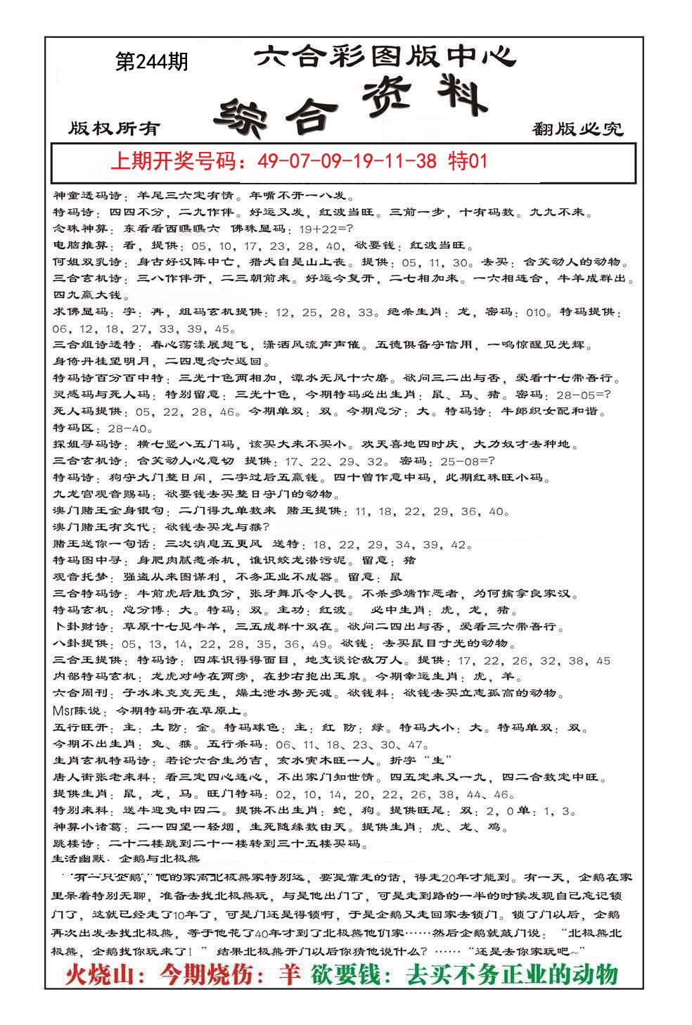 2024244期内部综合资料