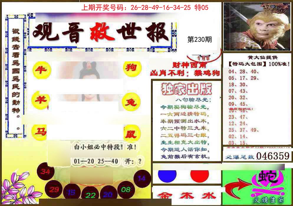 2024230期(另)观音救世密报