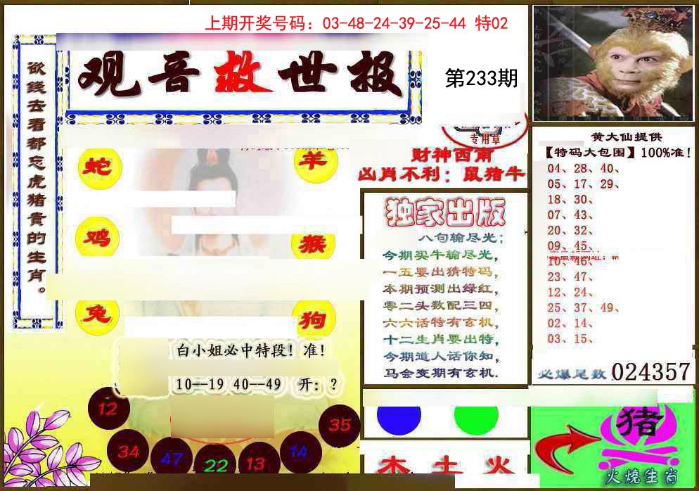 2024233期(另)观音救世密报