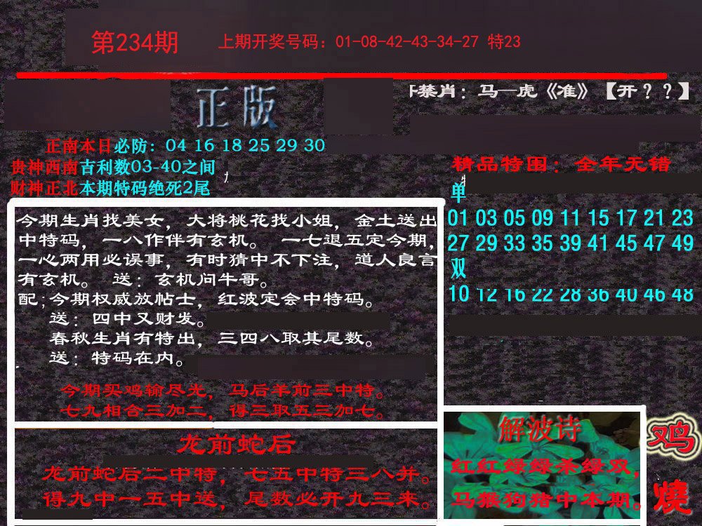 2024234期新港内幕