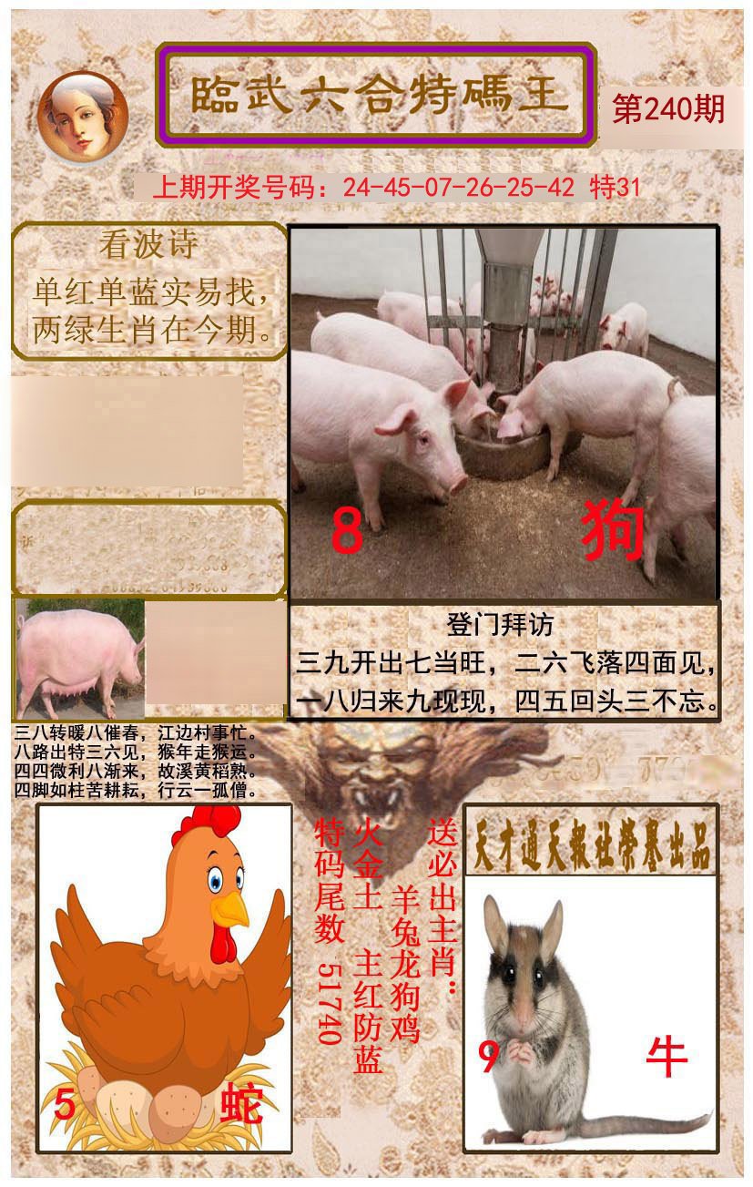 2024240期临武六合特码王