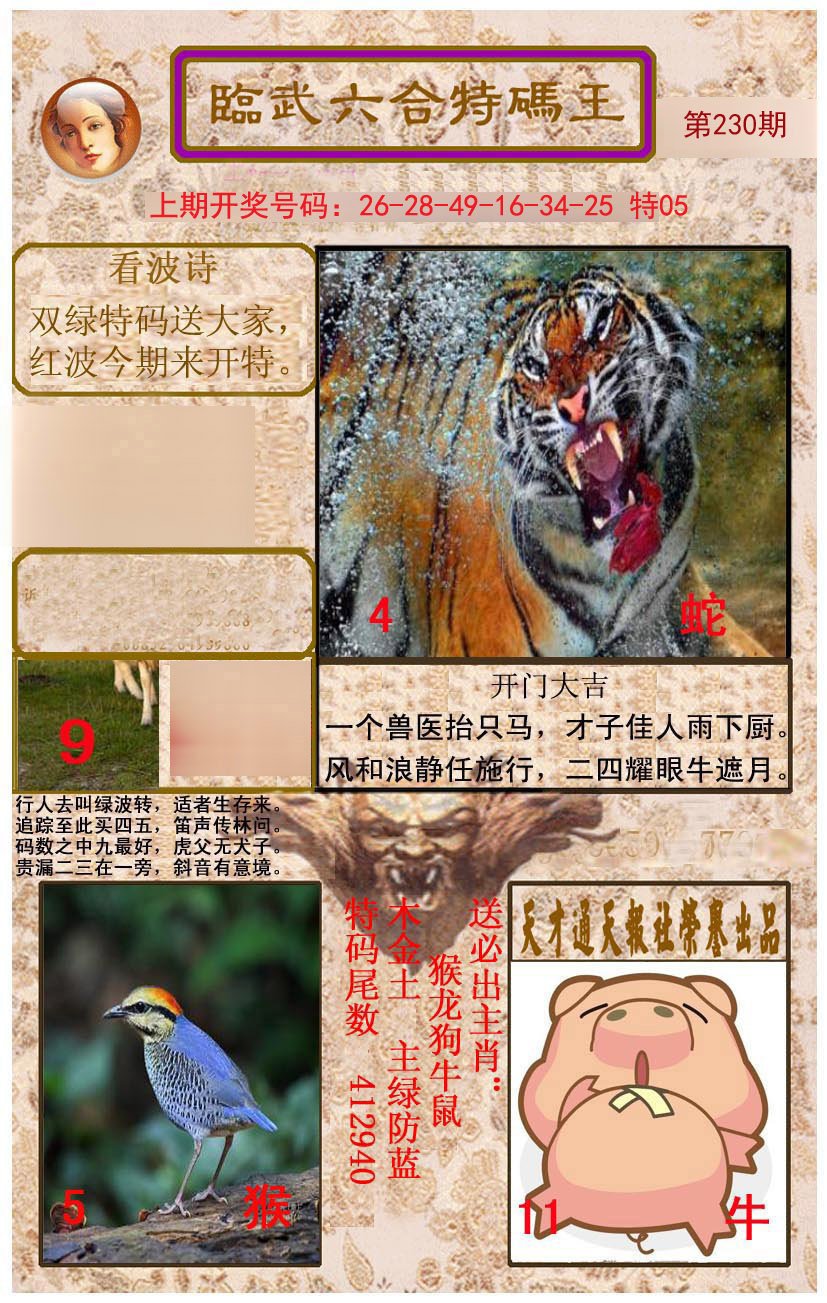 2024230期临武六合特码王