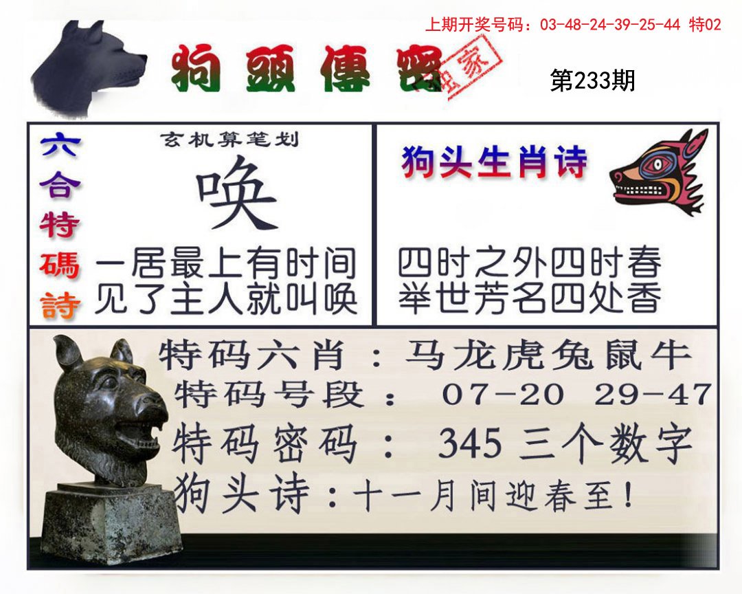 2024233期狗头传密