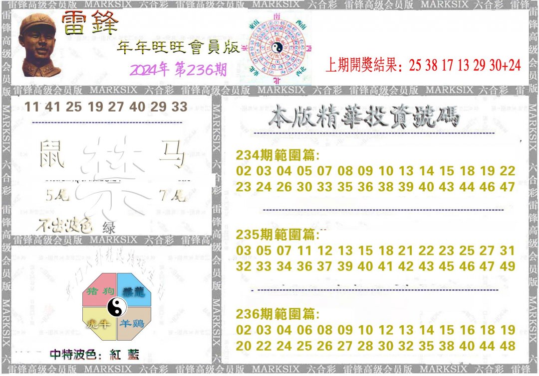 2024236期雷锋鼠年旺旺版