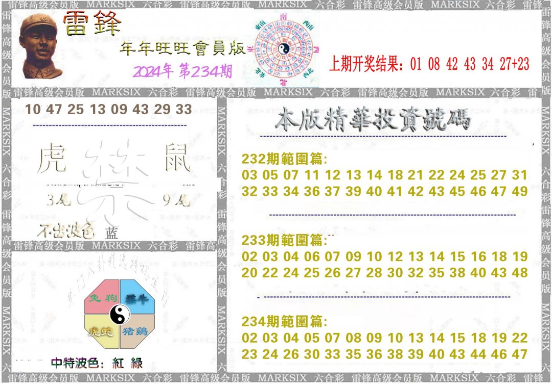 2024234期雷锋鼠年旺旺版