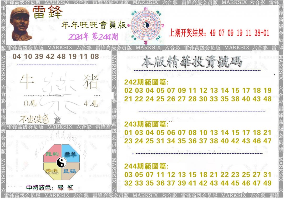 2024244期雷锋鼠年旺旺版