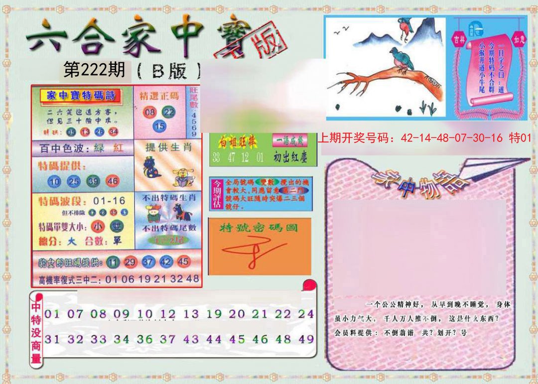 2024222期六合家中宝B