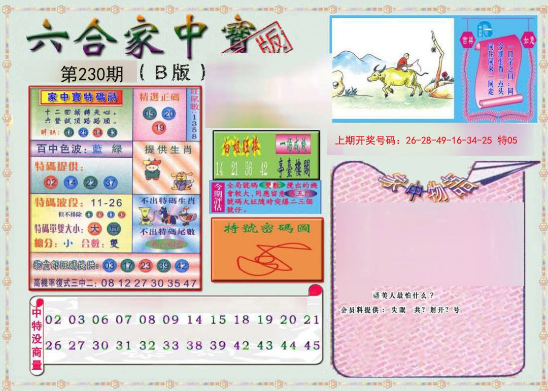 2024230期六合家中宝B