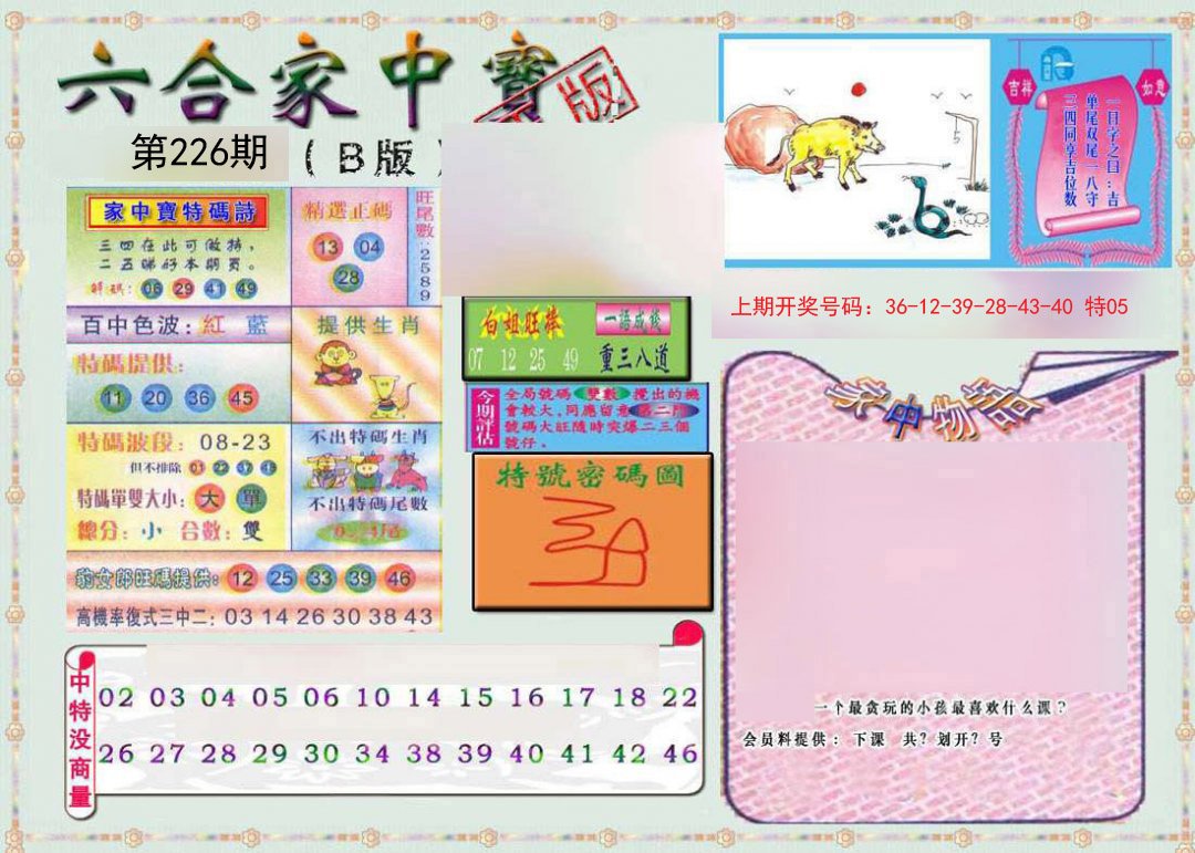 2024226期六合家中宝B