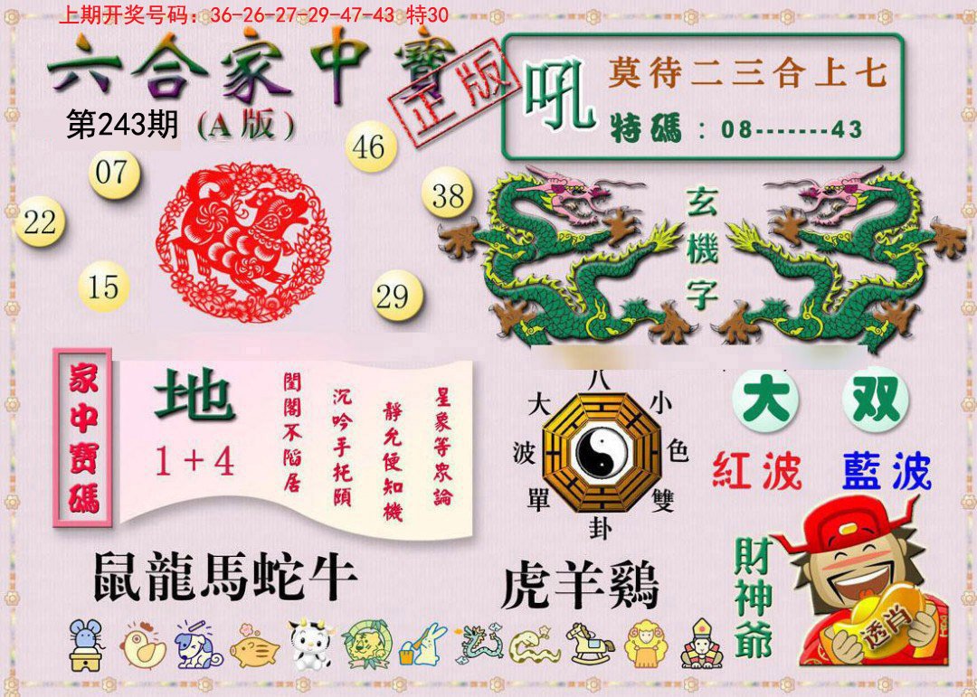 2024243期六合家中宝A