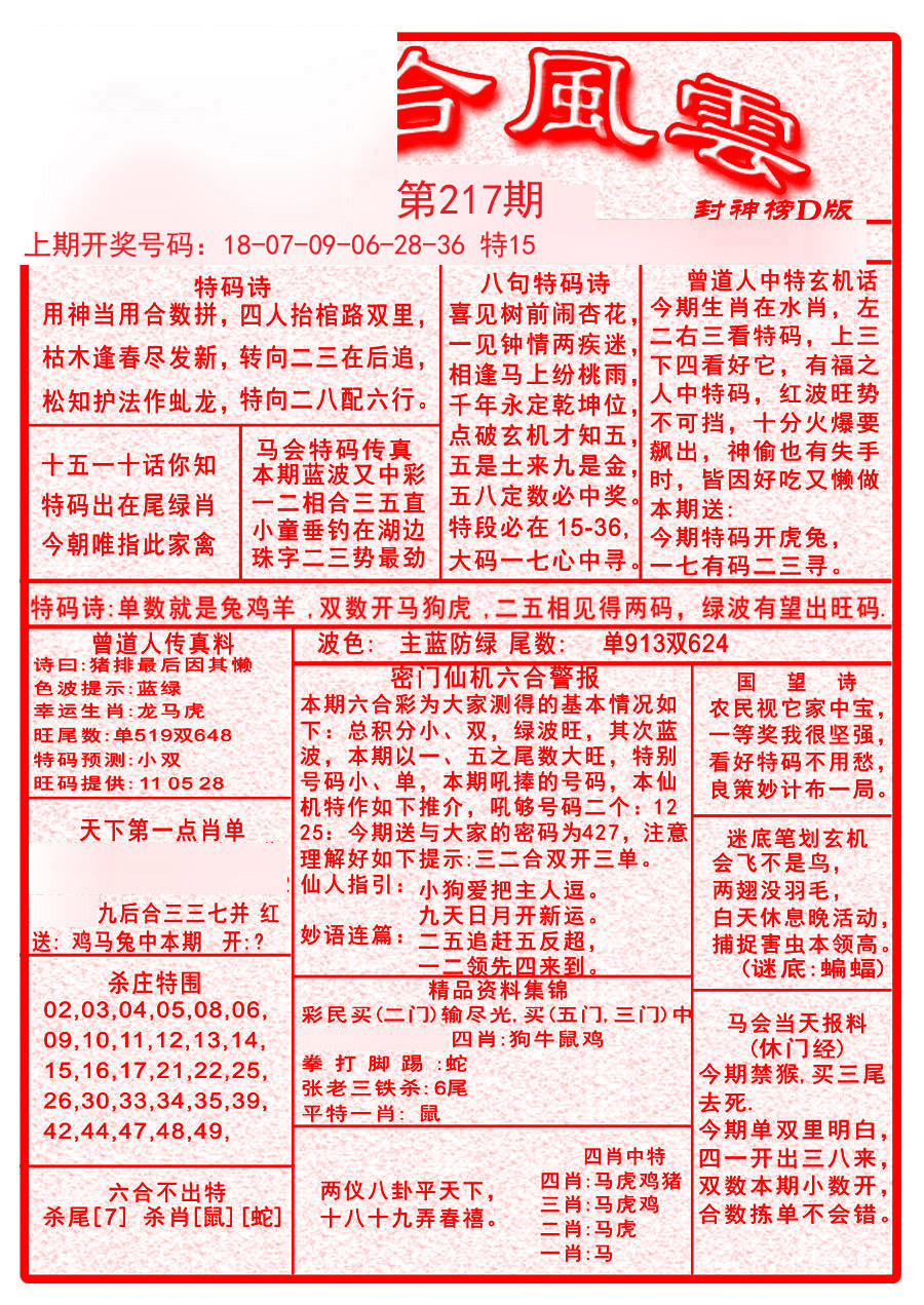 2024217期六合风云A