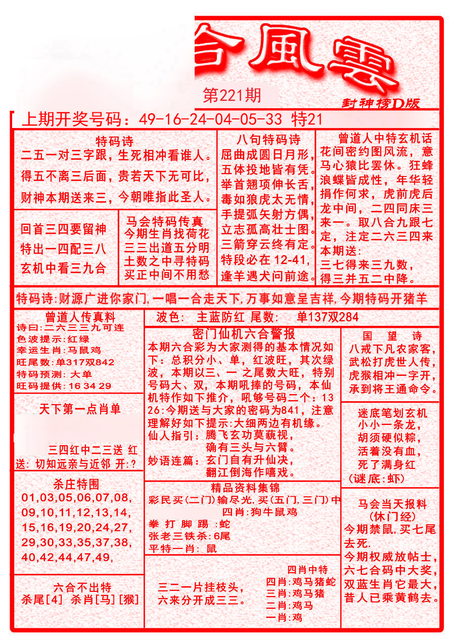 2024221期六合风云A
