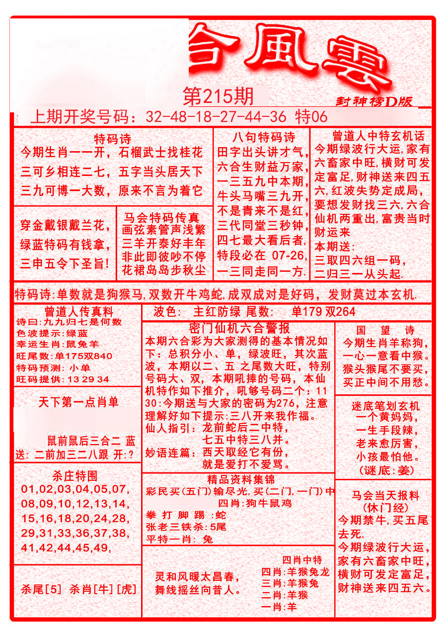 2024215期六合风云A