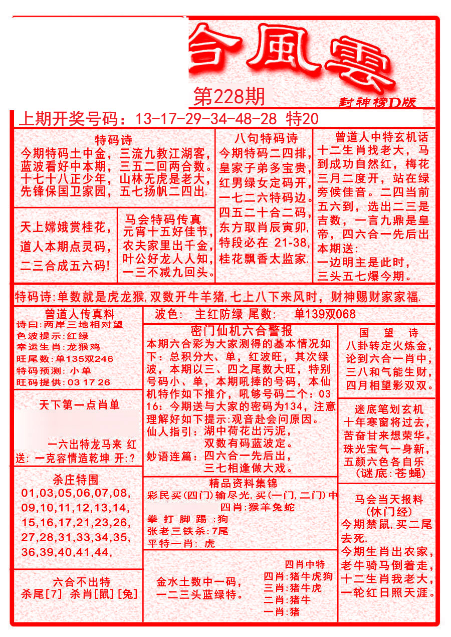 2024228期六合风云A