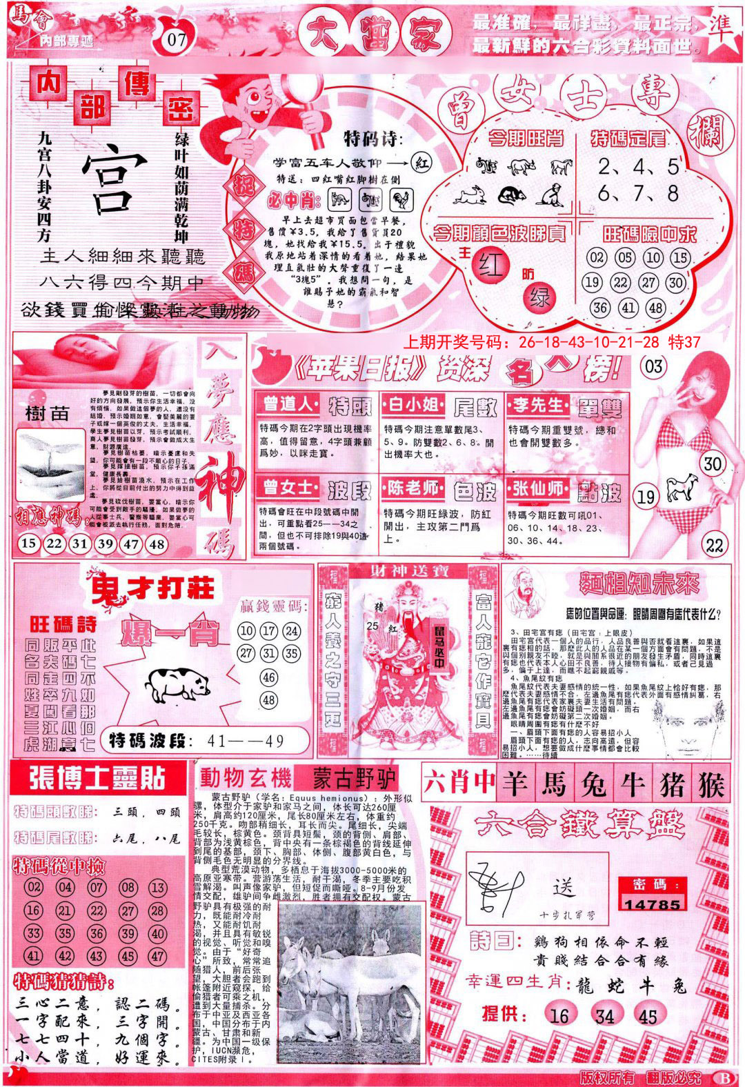 2024229期彩卷后庄B