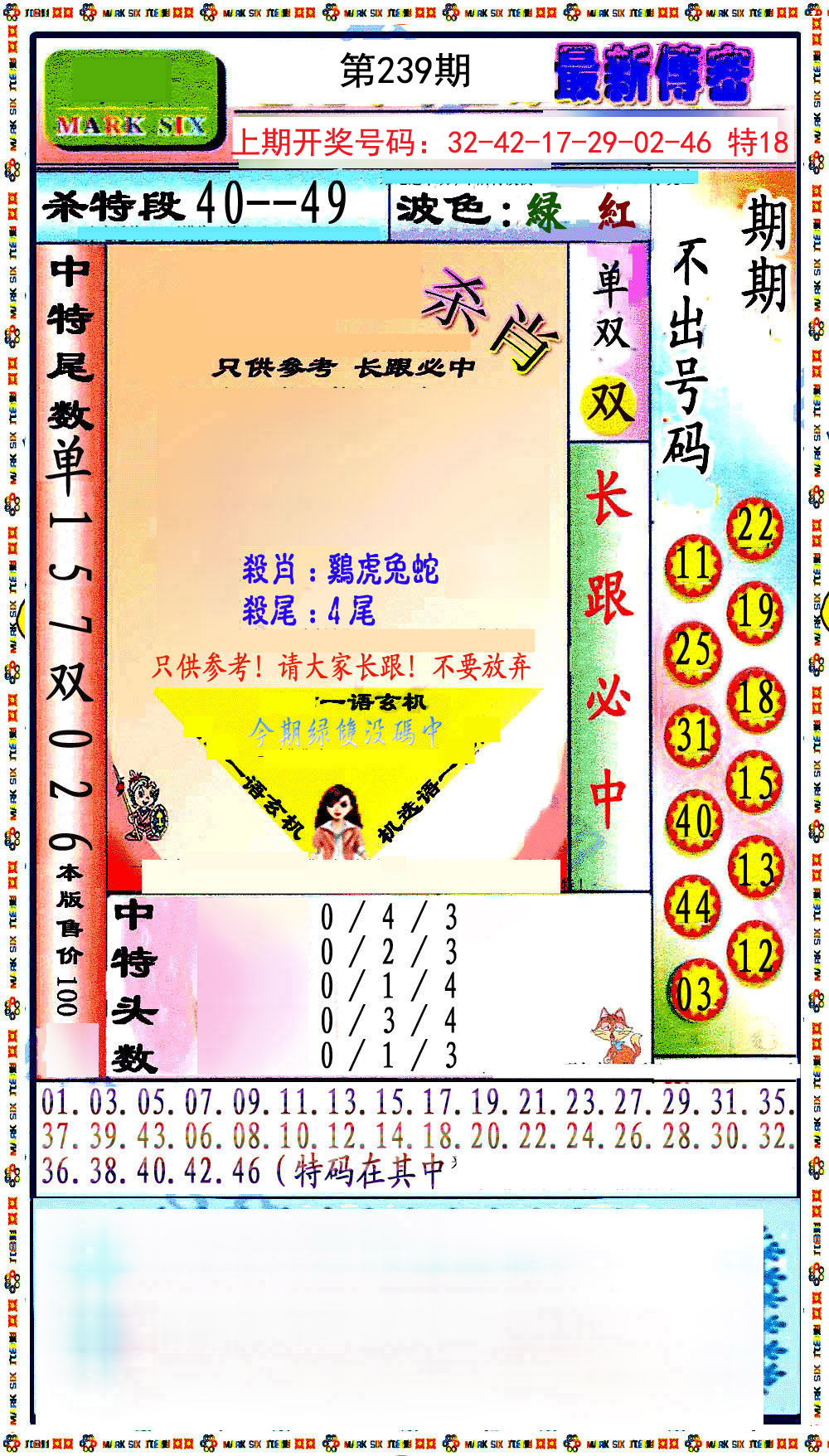 2024239期最新传密绝杀6肖