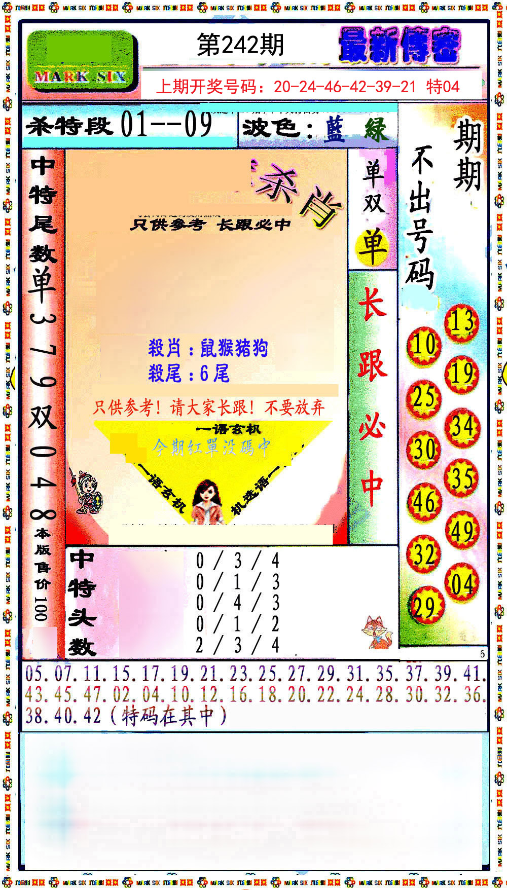 2024242期最新传密绝杀6肖