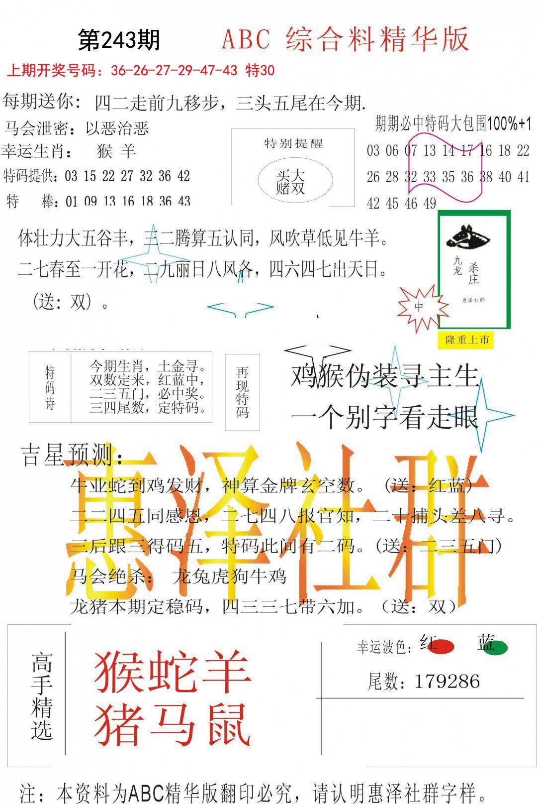 2024243期综合正版资料
