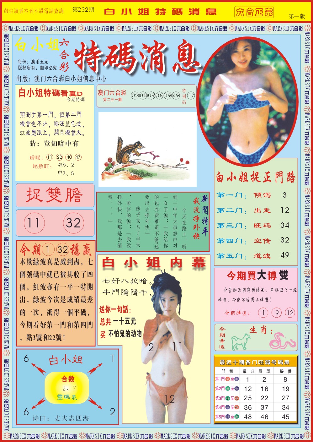 2024232期白小姐特码消息A