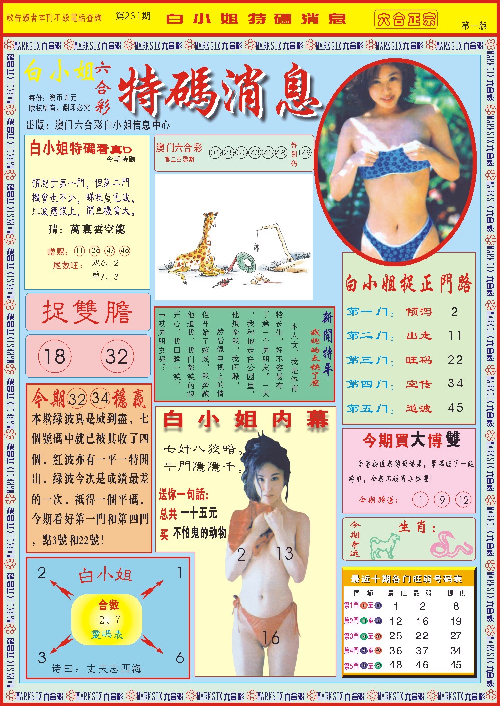 2024231期白小姐特码消息A