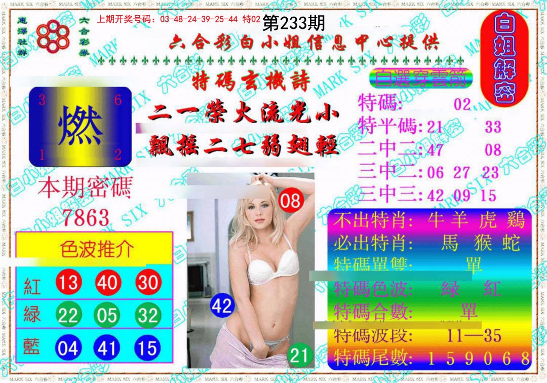 2024233期白姐解密《另版》