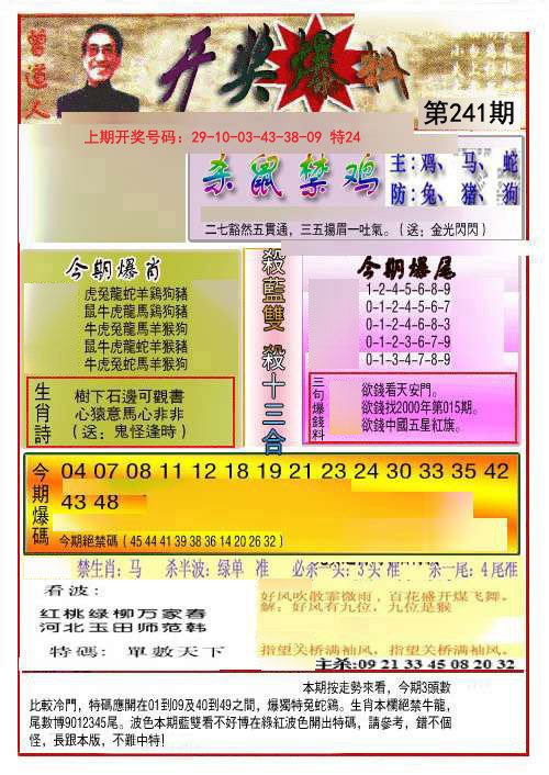 2024241期开奖爆料(新图推荐)