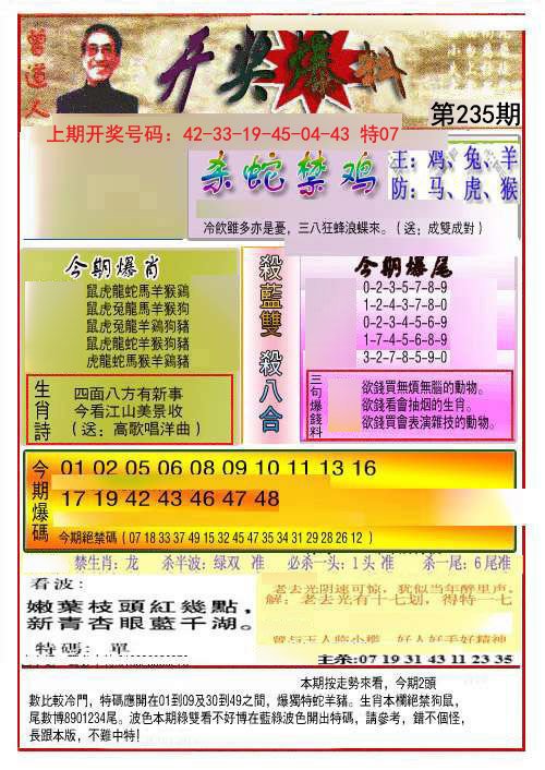 2024235期开奖爆料(新图推荐)