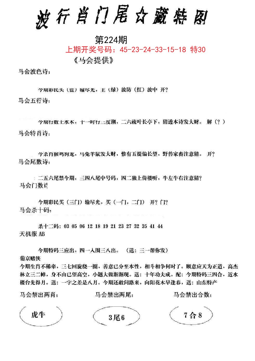 2024224期波行肖尾藏特图