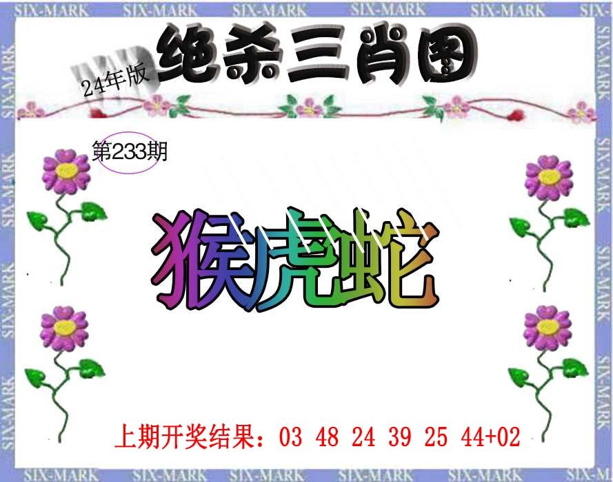 2024233期生财有道杀三肖