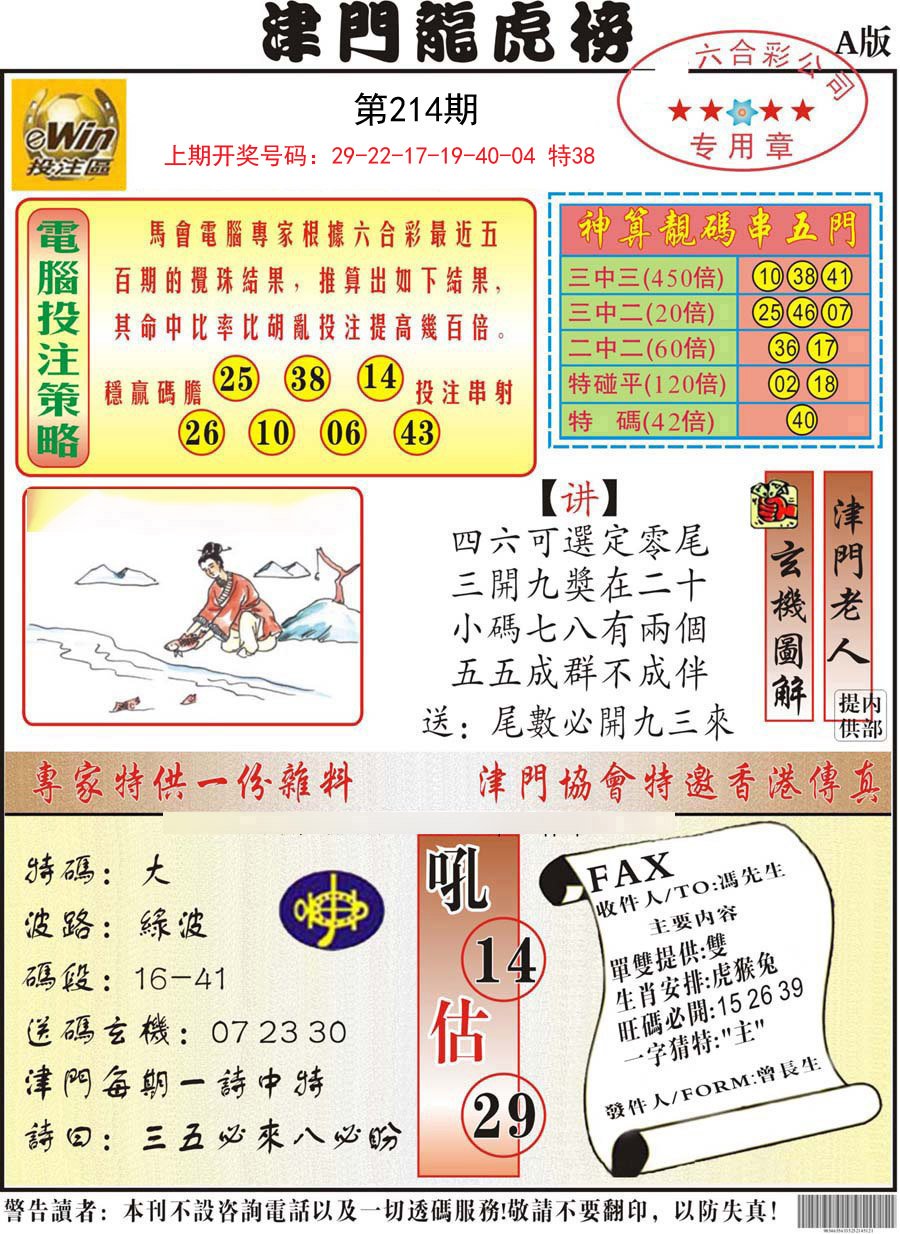 2024214期津门龙虎榜A