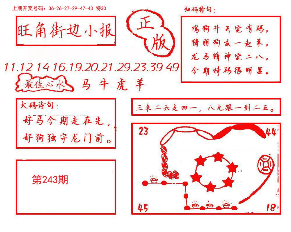 2024243期旺角街边小报
