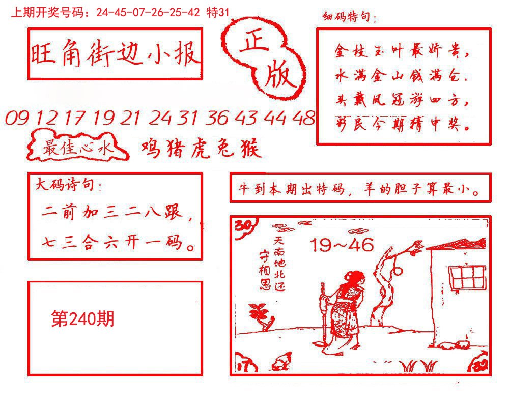 2024240期旺角街边小报