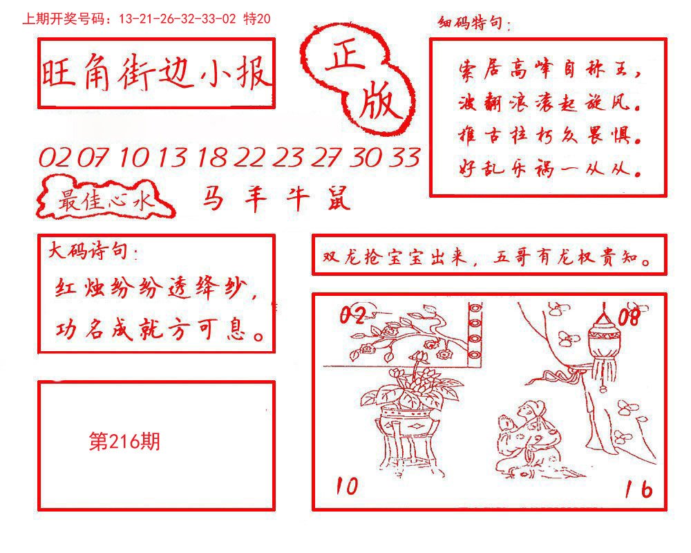 2024216期旺角街边小报