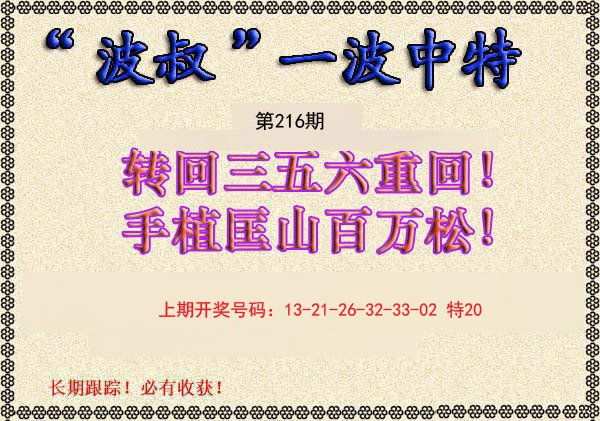 2024216期波叔一波中特