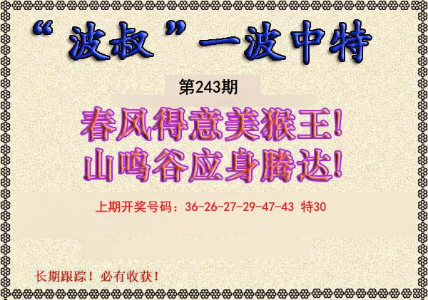 2024243期波叔一波中特