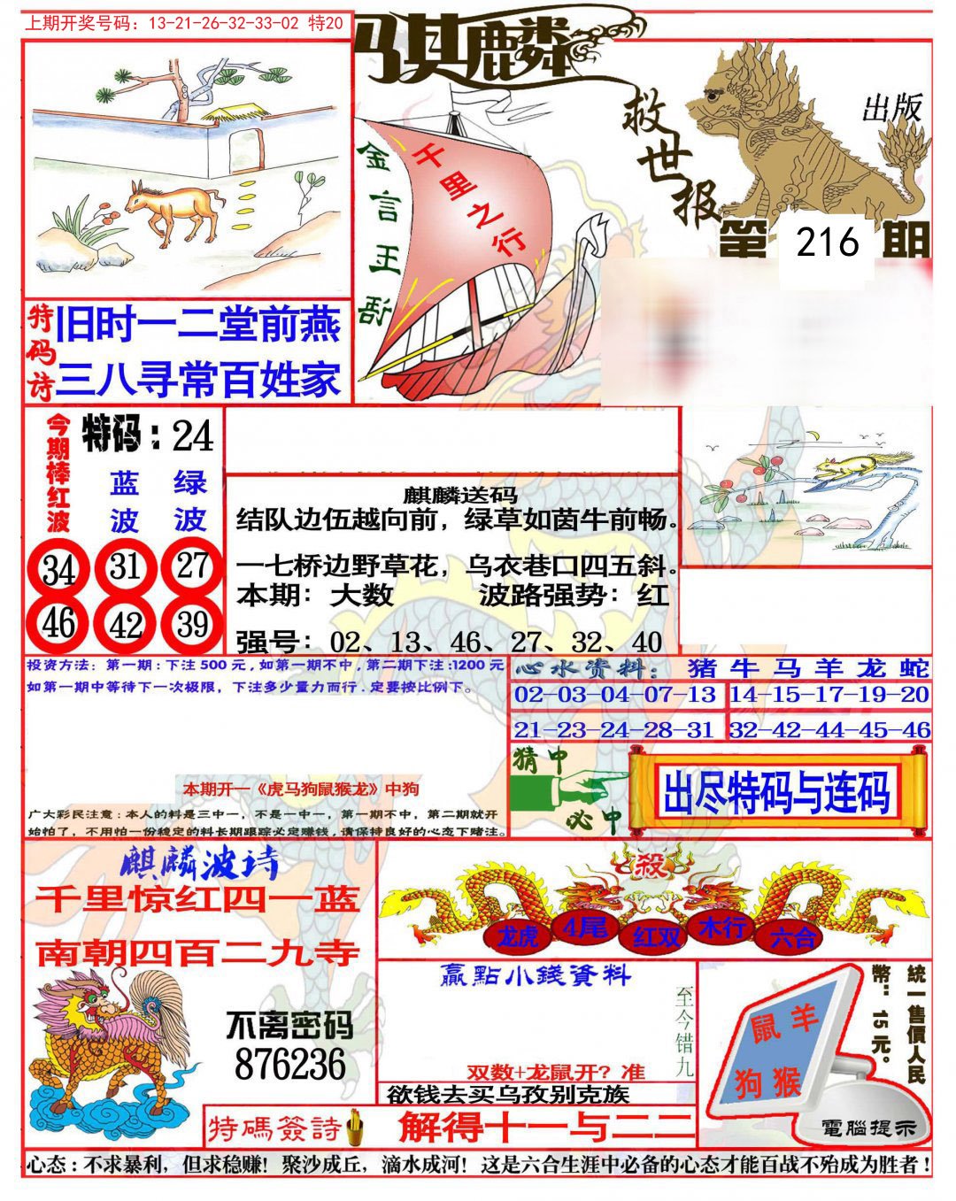 2024216期麒麟救世报(准)