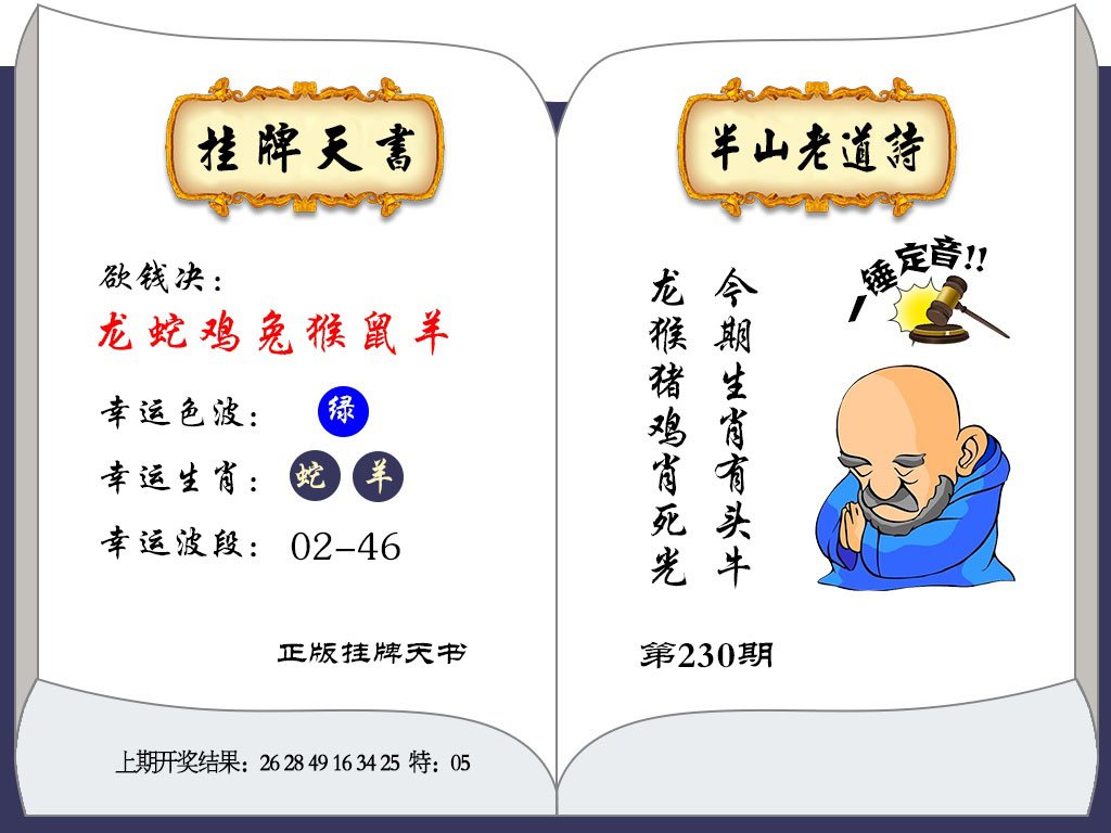 2024230期挂牌天书