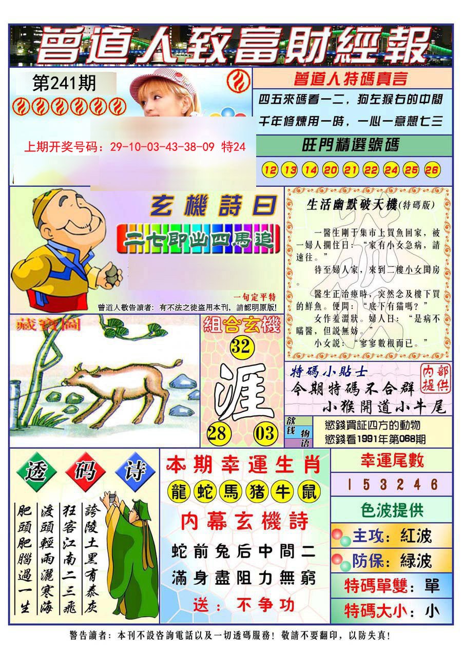2024241期曾道人致福财经