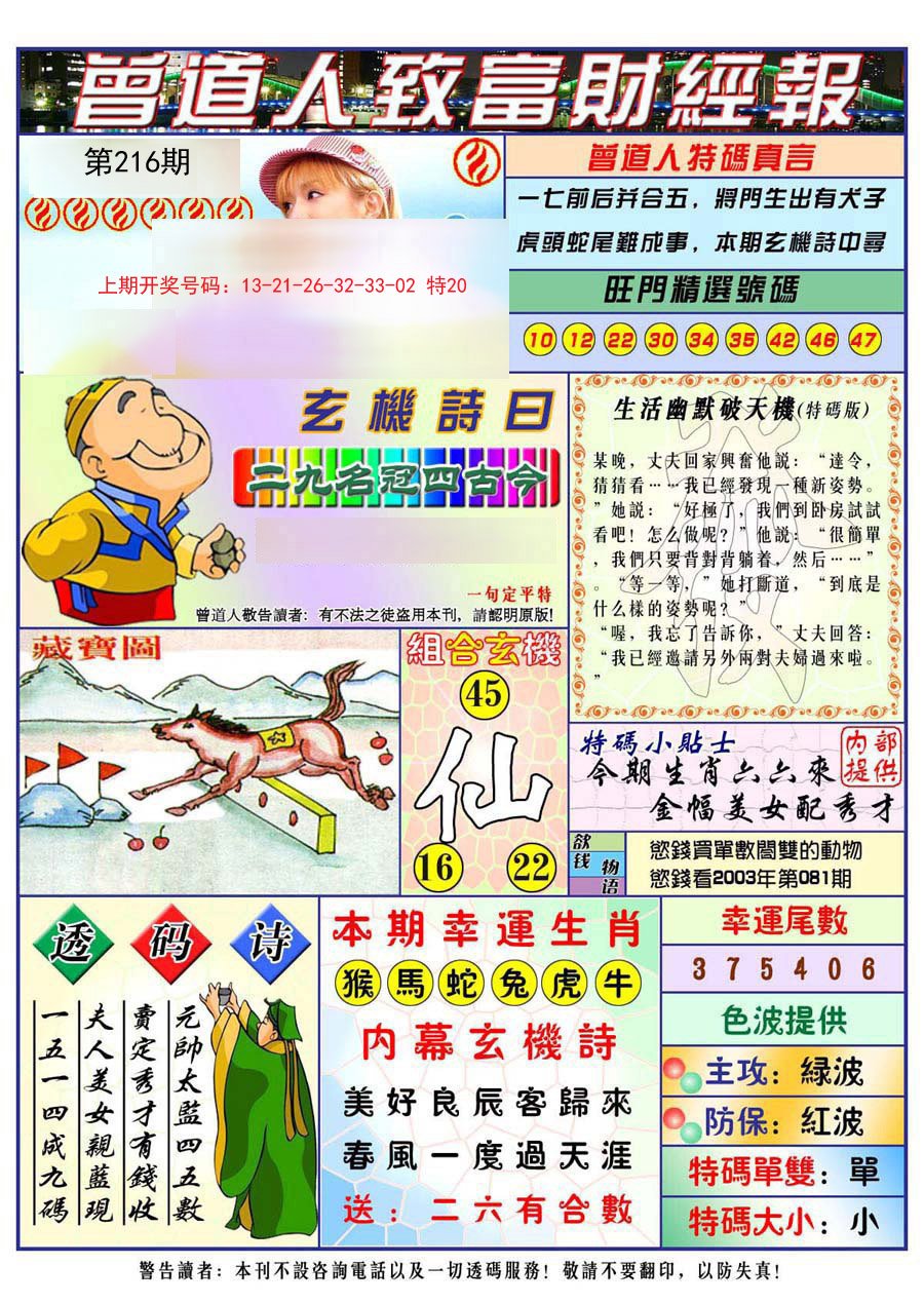 2024216期曾道人致福财经