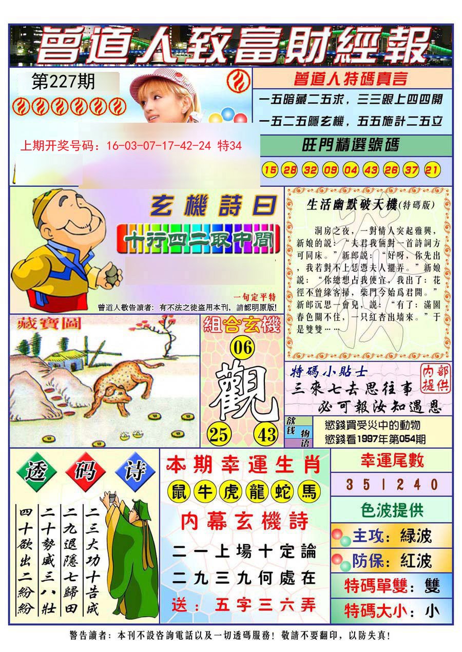 2024227期曾道人致福财经