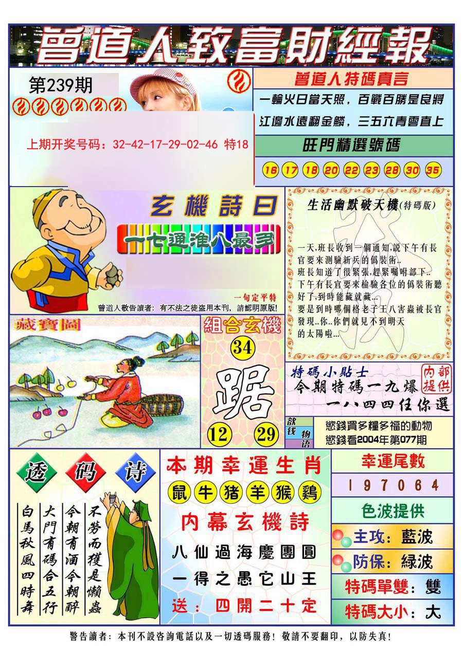 2024239期曾道人致福财经