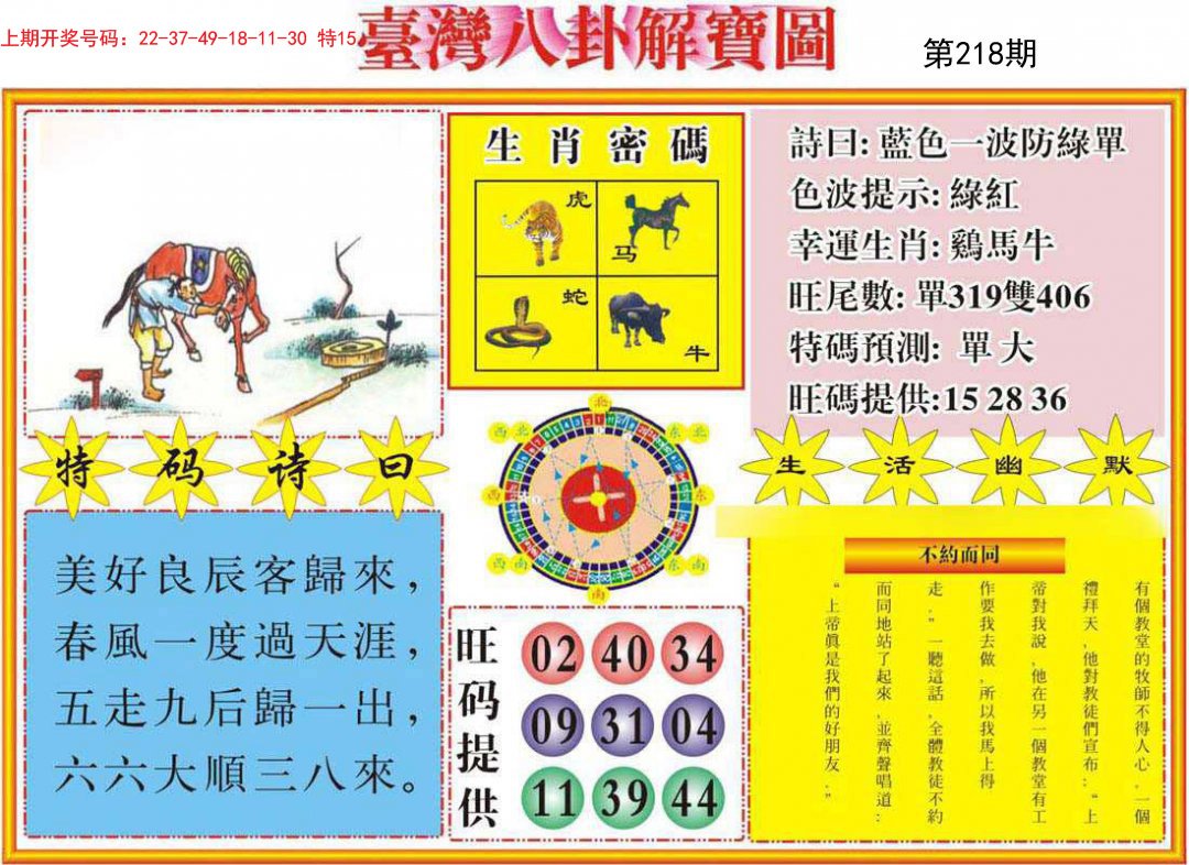 2024218期台湾八卦解宝图