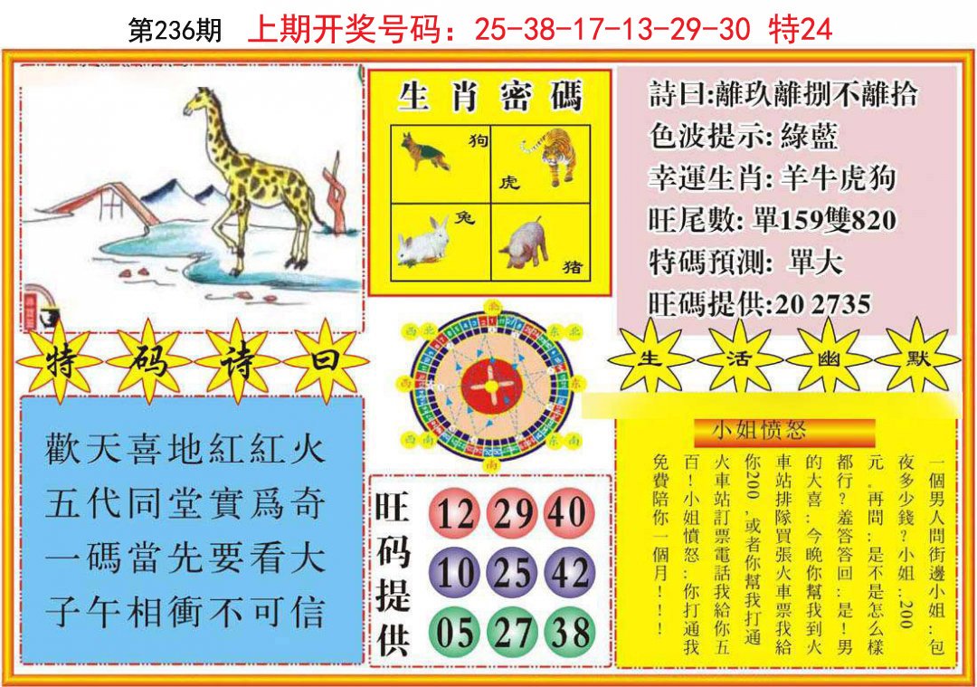 2024236期台湾八卦解宝图