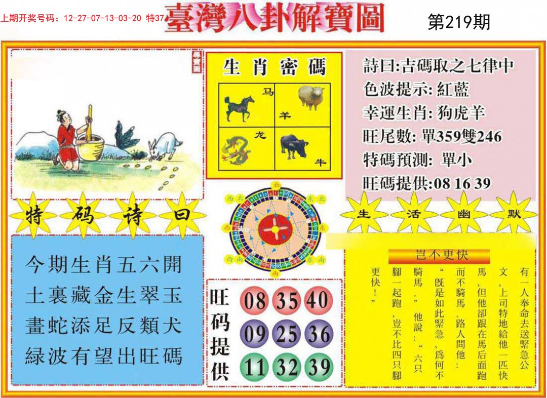 2024219期台湾八卦解宝图