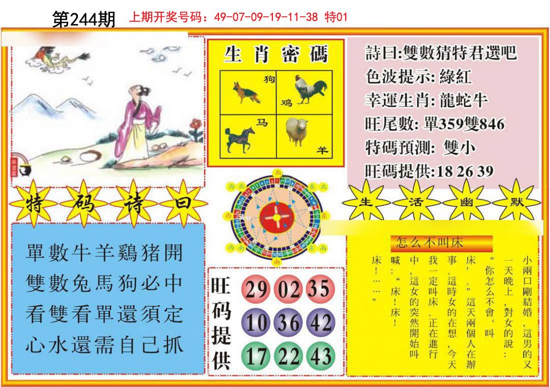 2024244期台湾八卦解宝图