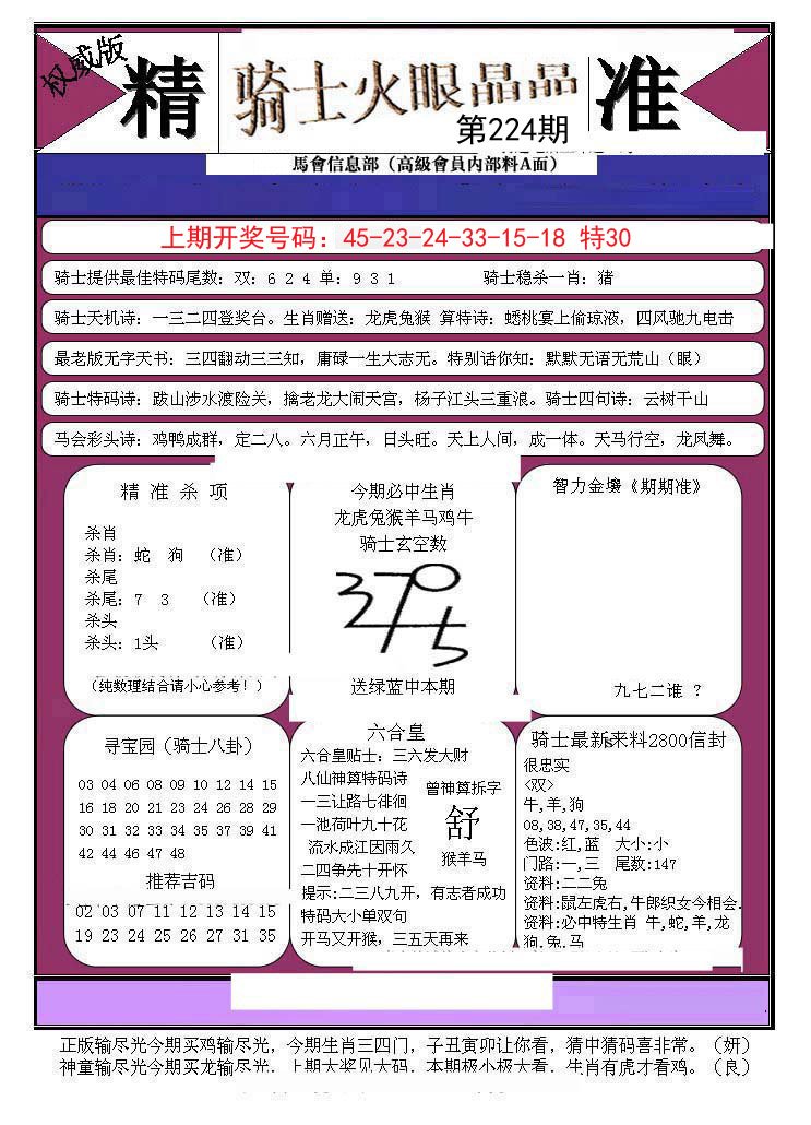 2024224期骑士火眼晶晶B