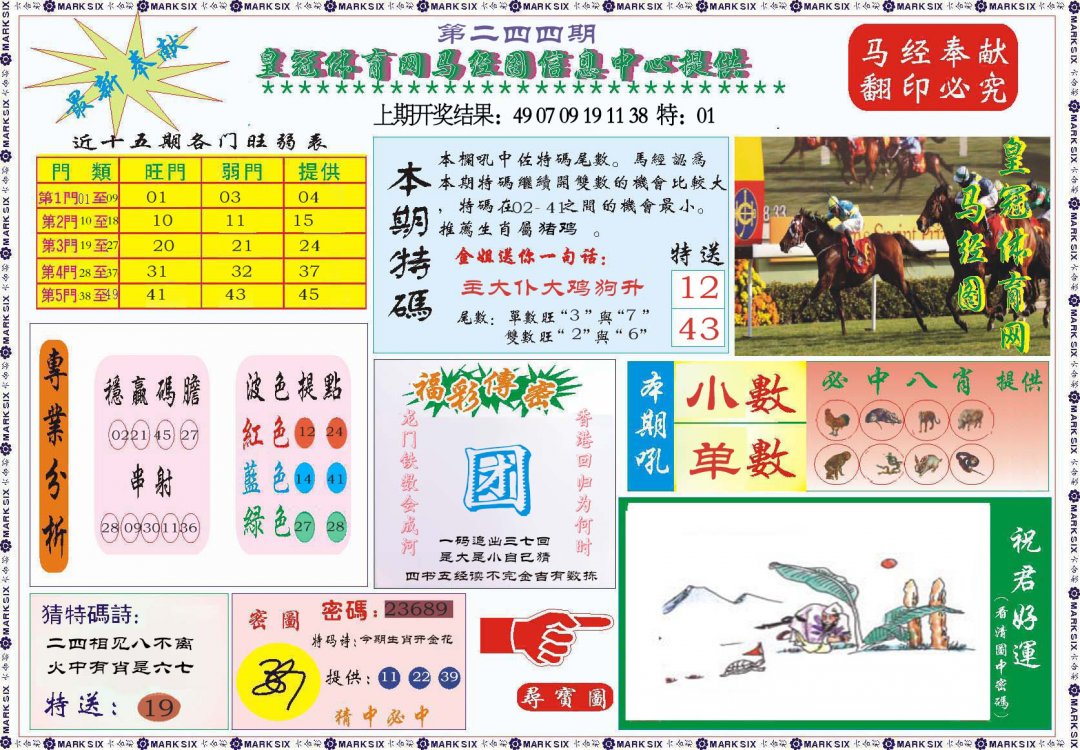 2024244期体育网马经图
